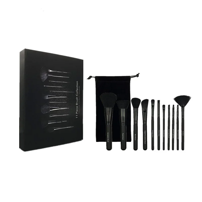 

Aluminum Ferrule Makeup Tools Set Custom Logo Cosmetics Brush Private Label Synthetic Hair Makeup Brush Set