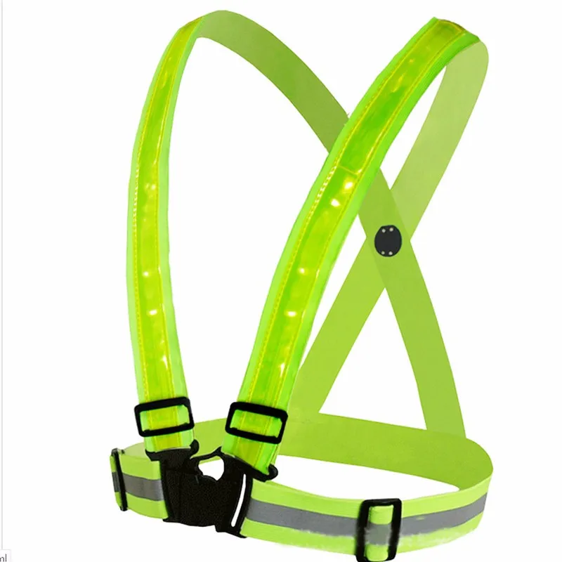 

New Image LED Reflective Running Vest Adjustable Elastic Safety Gear Accessories For Men Women Reflective Safety Clothing Light