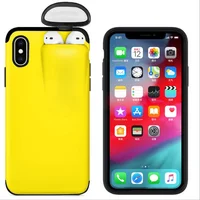 

Silicone cover for iphone X/XS XS MAX XR mobile phone case for iphone 11pro max case with airpods earphone holder