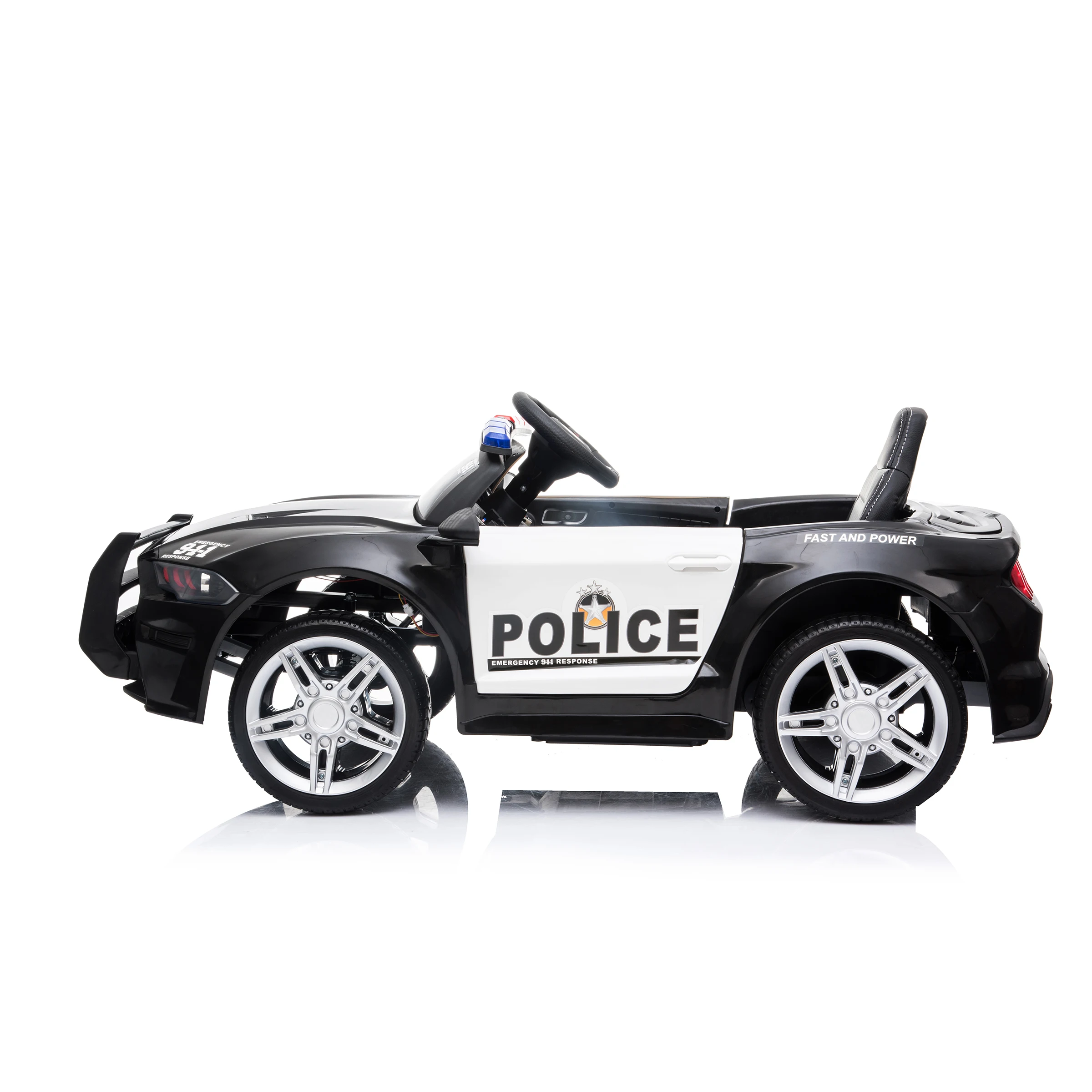 

2022 Electric Police Car Ride On Cars For Kids Girls Cool Toy Cars Battery Powered 12V Remote Controller Black