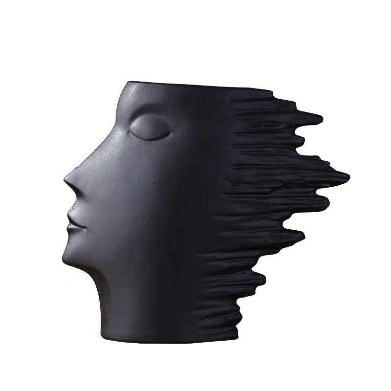 

Nordic Simple Home Ornament Black and White Matte American Avatar Living Room Decoration Crafts Ornament