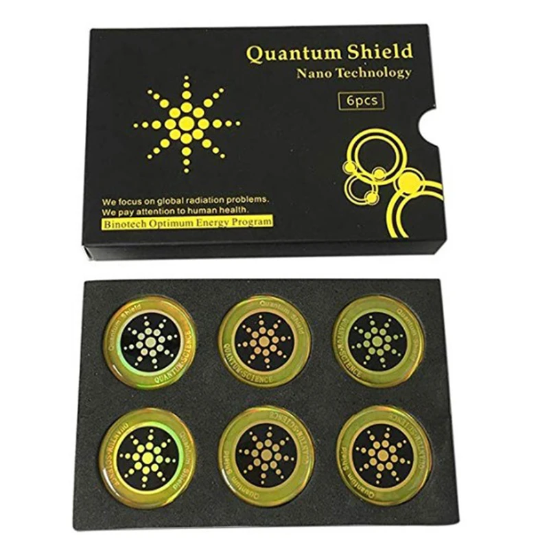 

Quantum Shield Energy Sticker with Negative Ions Anti Radiation Protection EMF EMR EMP 5G radiation protection anti 5g Blocker, Gold and silver
