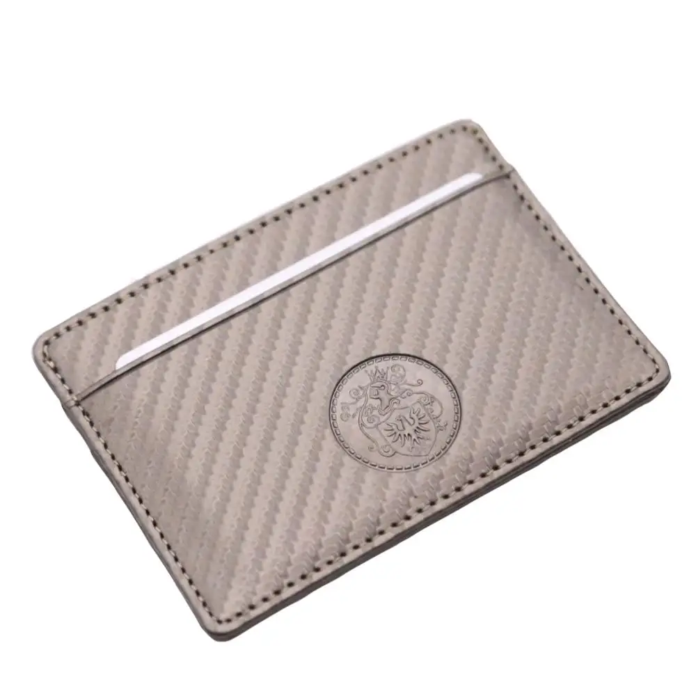 

factory wholesale custom luxury rfid men PU leather id credit card holder wallet, Taupe