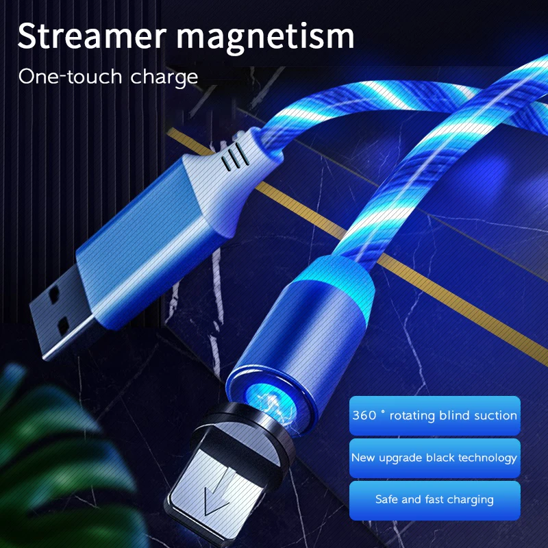 Quality Primacy Light Magnetic Mobile Phone Charger Cable Fast Usb Charger Data Cable Line - ANKUX.COM