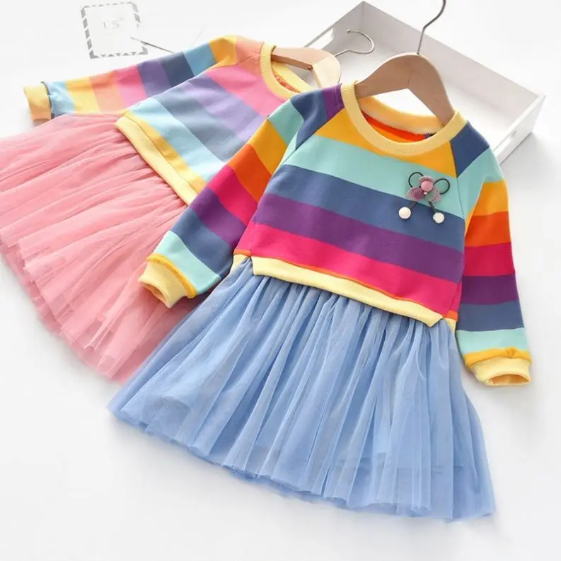 

COLORFUL Girls Dress+Belt 2pcs Clothes Long Sleeve Plaid Print A-Line Dress+Plaid Belt Girls' Dresses