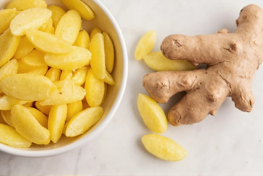 Comparison chart showing ginger supplement safety profile versus common anti-nausea medications