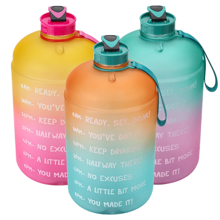

hot amazon best sellers 3.78L Large Capacity Water Bottle Motivational Time Marker Fitness Sports Water Bottle for Outdoor, Customized color