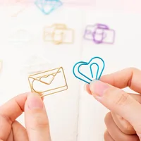 10 pcs/pack Cute Mini Paper Clips Kawaii Stationery Metal Clear Binder Clips  for paperwork Photos Tickets Notes Letter mskib shop