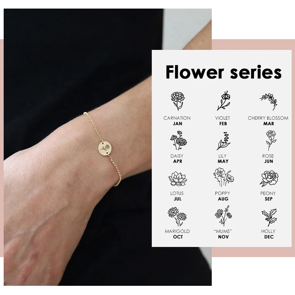 

Fashional pulsera 316 stainless steel adjustable flower bracelets jewelry women gold coin bracelet