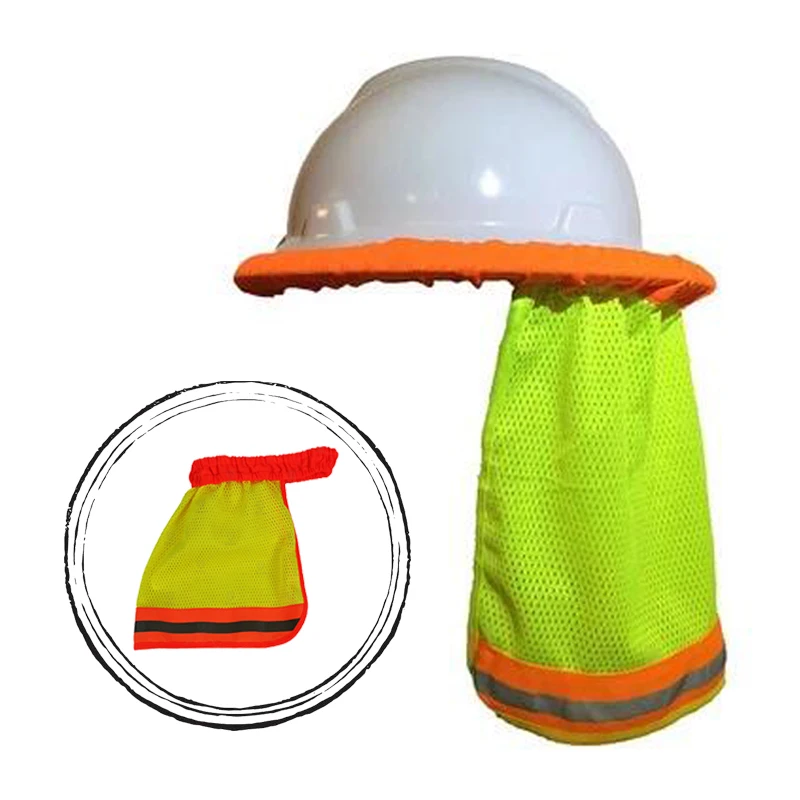 
Hi vis reflective elastic safety helmet sun shade visor for the climbing or construction hard hat neck shield protection 