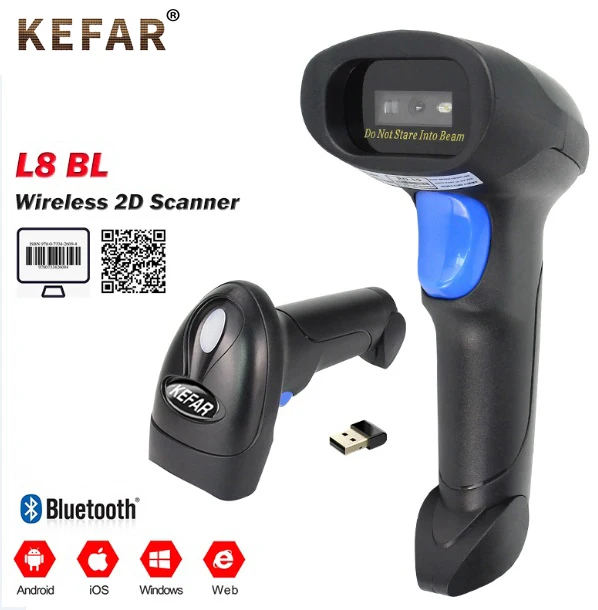 

1D / 2D Bar code Scanner BT USB Handheld Tablet with Barcode Reader Wired Barcode Scanner for POS System
