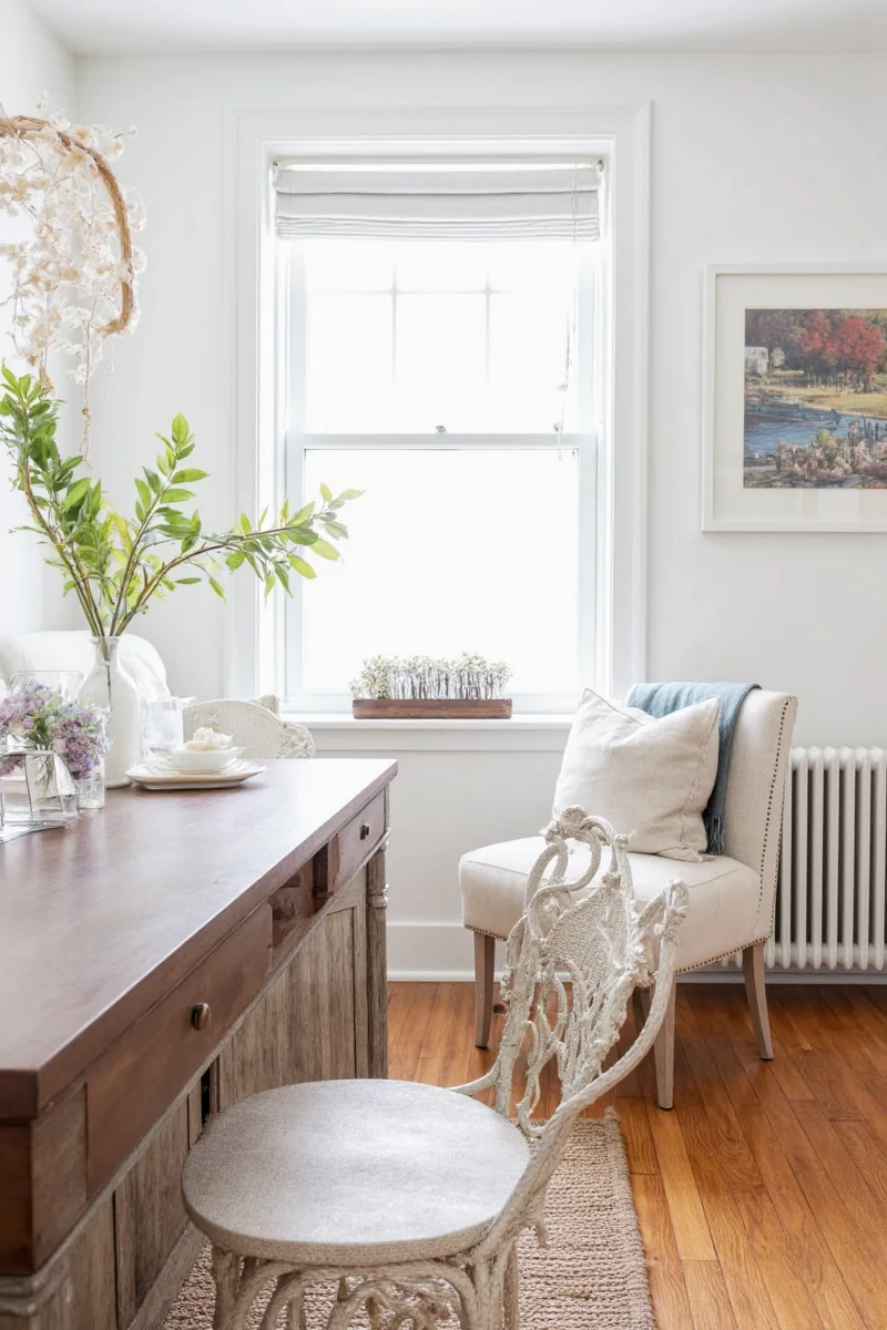 Coastal color palette in bedroom