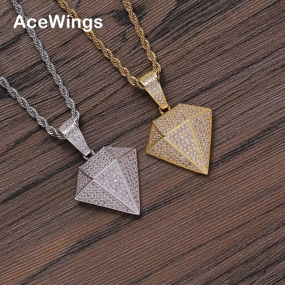 CN313 Brass CZ pendants Iced Out Hip Hop Necklace Bling bling Jewelry