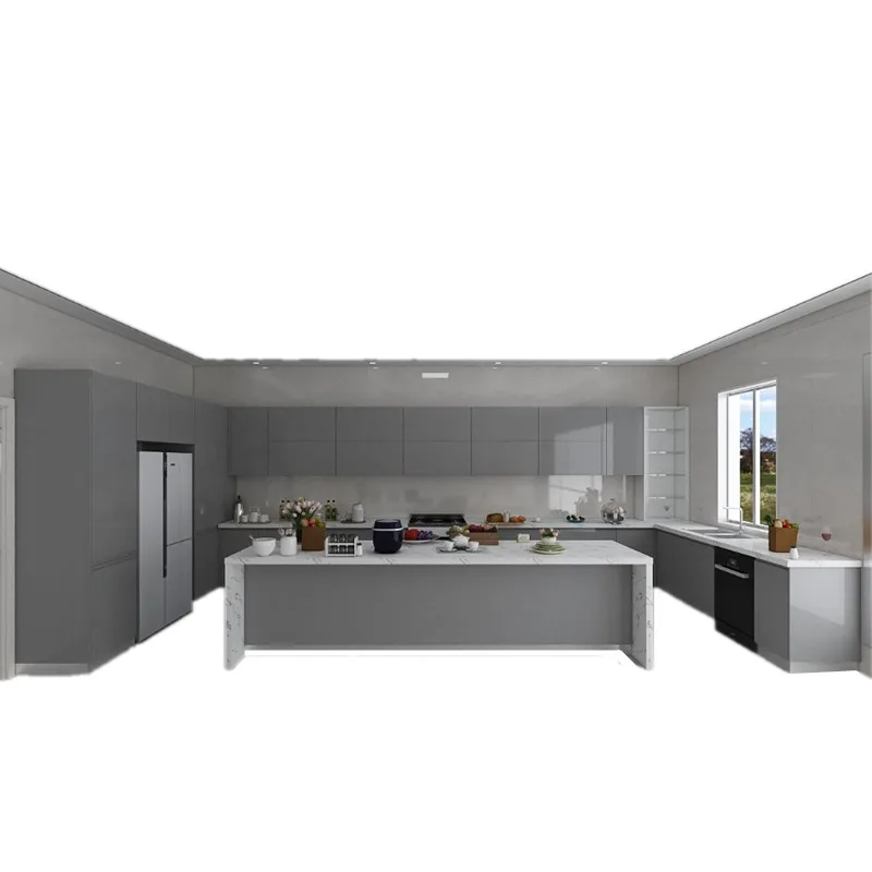 Venta al por mayor gabinetes de cocina grises-Compre online los mejores