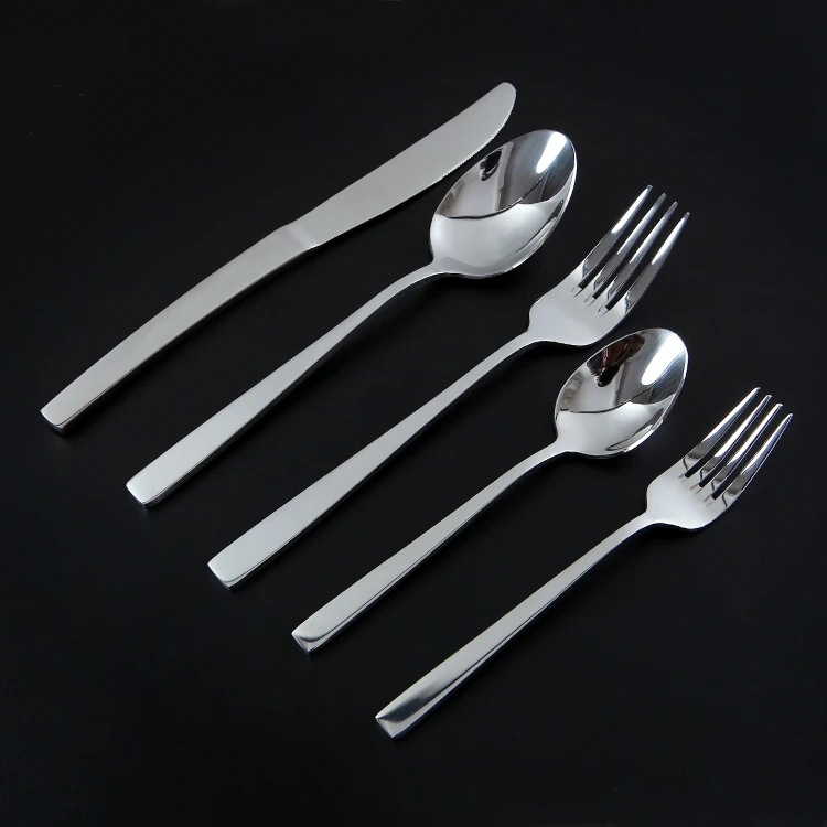 

OEM&ODM Silverware Stainless steel French Elegant Handle Metal Silver Cutlery Set