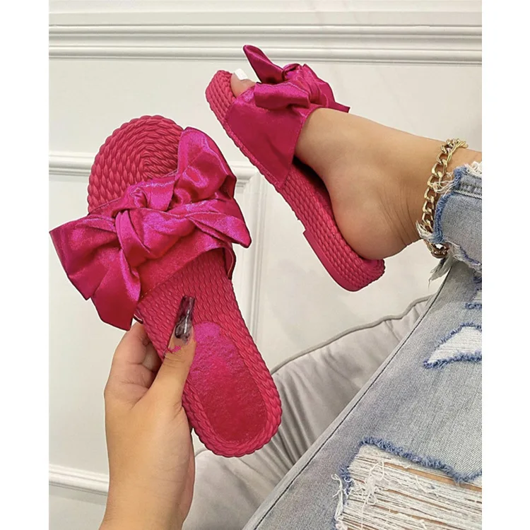 

Fashion ladies home slides summer 2021 girls butterfly flip flops flat women slippers, Black,pink