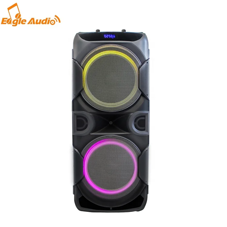 

big power double 12 inch BT audio outdoor battery speaker, Black