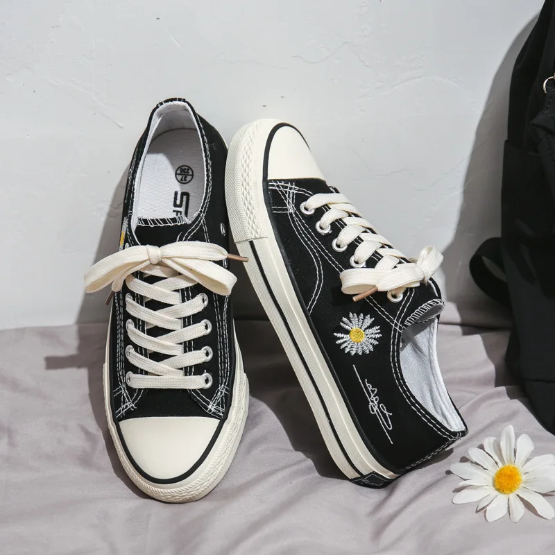

New Classic Fashion Design rubber daisy women ladies canvas shoes women