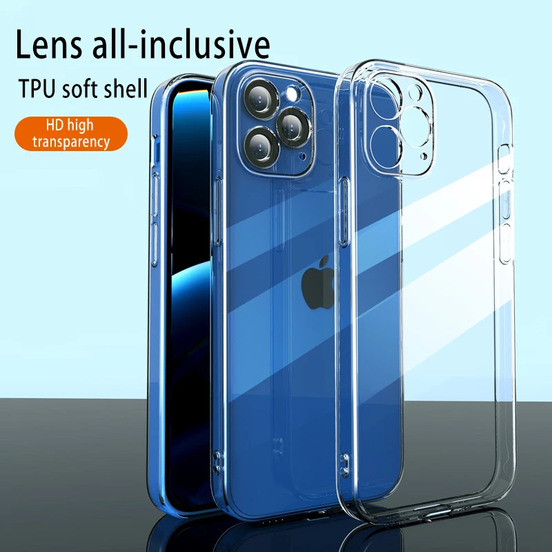 

2021 Clear Ultra Thin 1.5mm Soft TPU Case For iphone X Xr Xs max for iphone 13 12 pro max Transparent Phone Case mobile covers