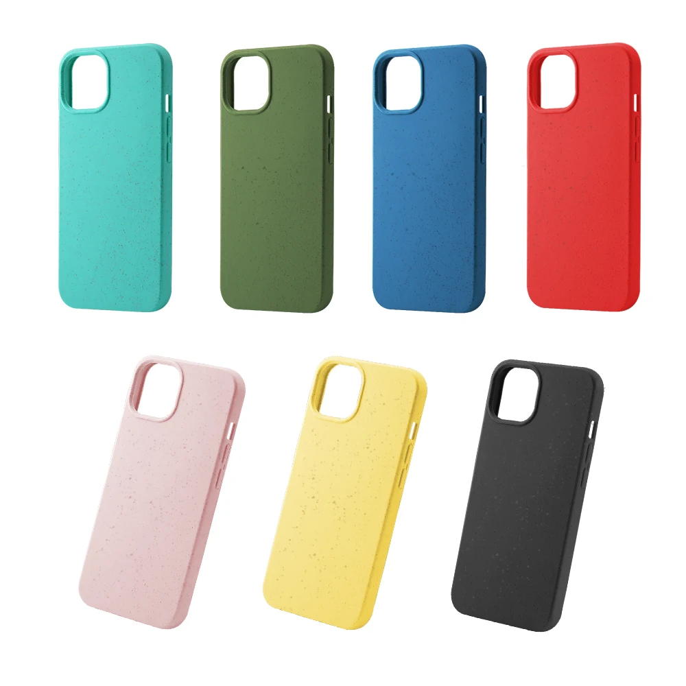 

Newest 100% Biodegradable Mobile Phone Case For Iphone14 13 12 Compostable Wheat Straw Recyclable Iphone Phone Case