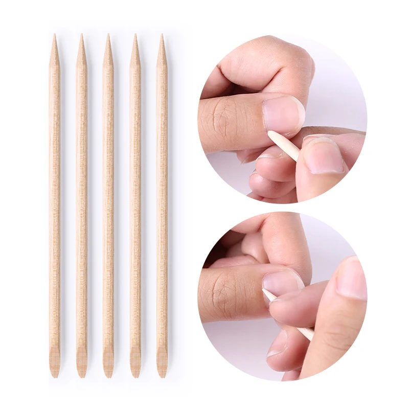 

NAT006 100pcs Nail art Wooden Cuticle stick dead skin pusher tool