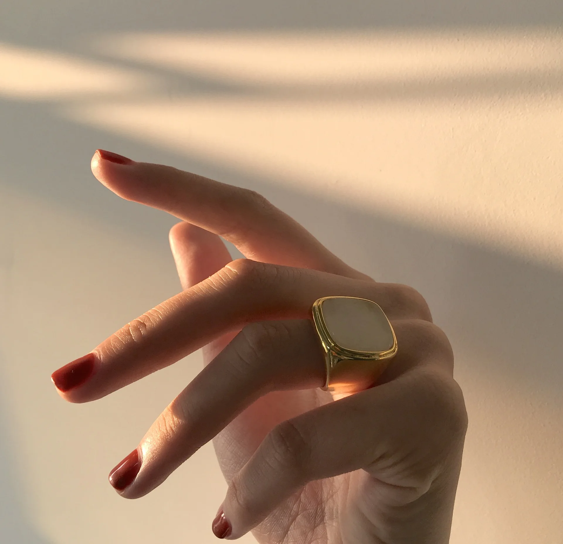 

18K Gold Plated lazuline Ring Squared Ring Jewelry Women