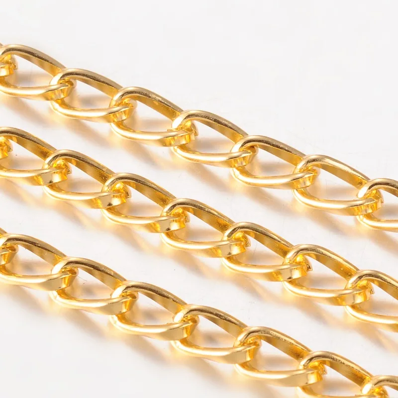 

Pandahall Aluminum Twisted Curb Oxidated in Golden Chains for Jewelry Making, Gold