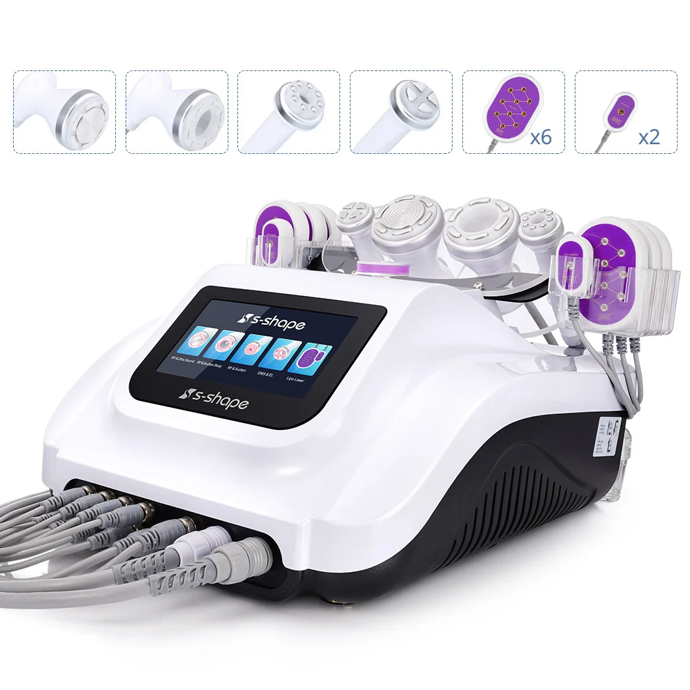 

S SHAPE 30K Cavitation Weight Loss lipo Laser Vacuum RF Face Tightening Cavitation Machine s shape cavitation machine 30k