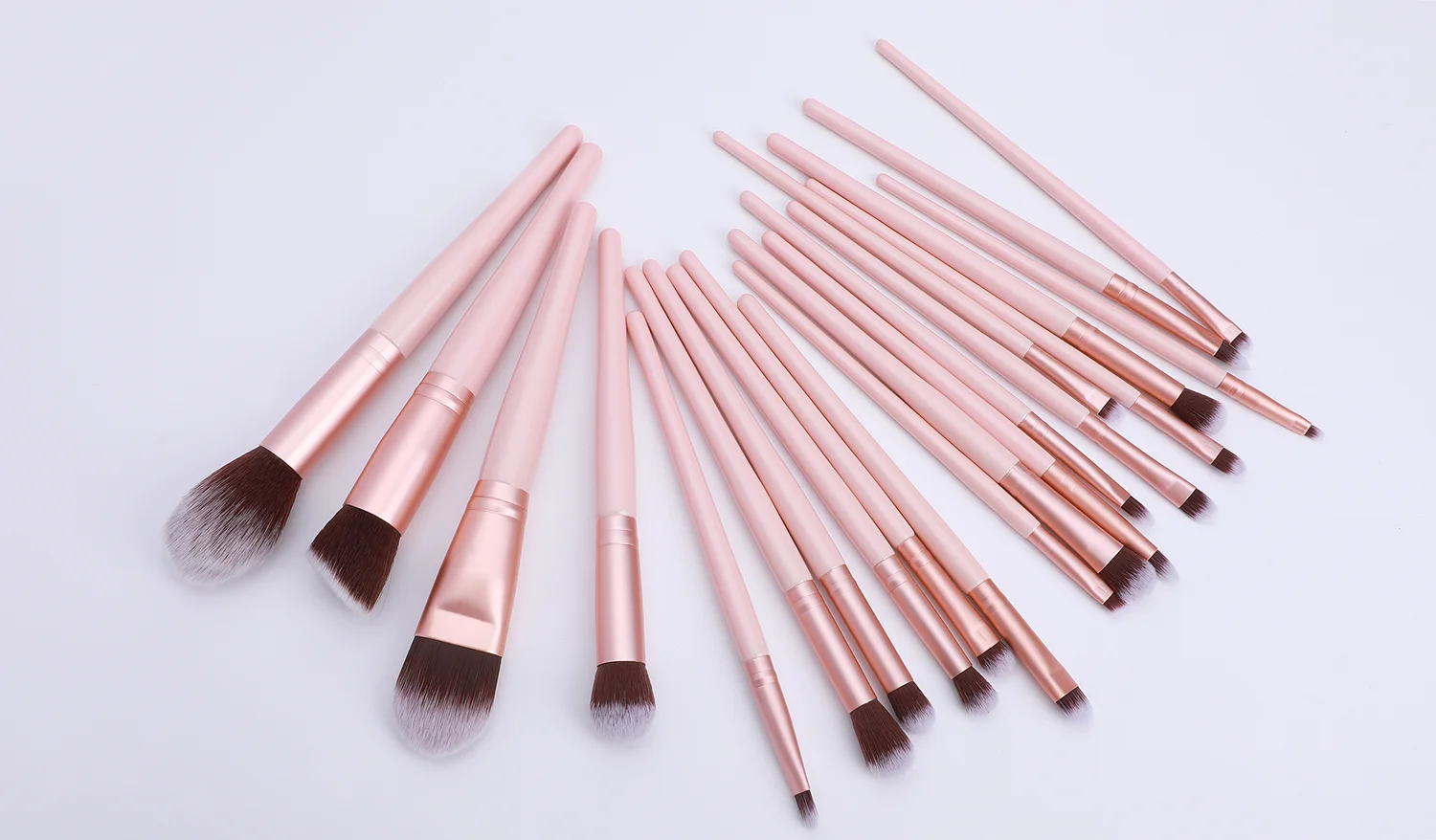 21pcs Bsmall Private Label Pink Cosmetic Synthetic Makeup Brushes Set