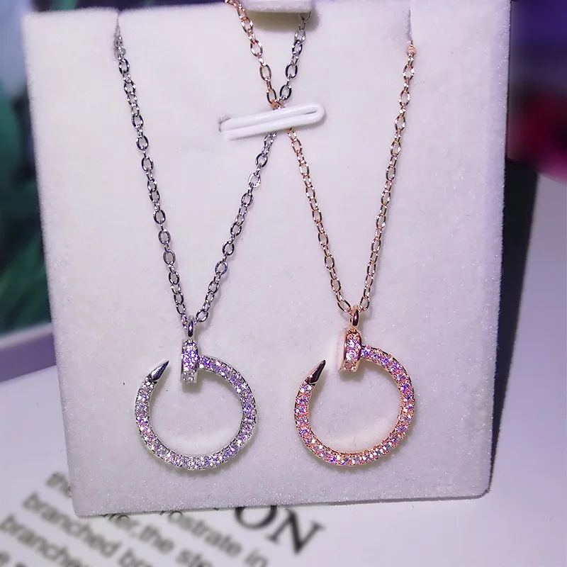 

Fashion Jewelry KYNL0283 Platinum Plated 3A Zircon Necklaces For Women, Silver