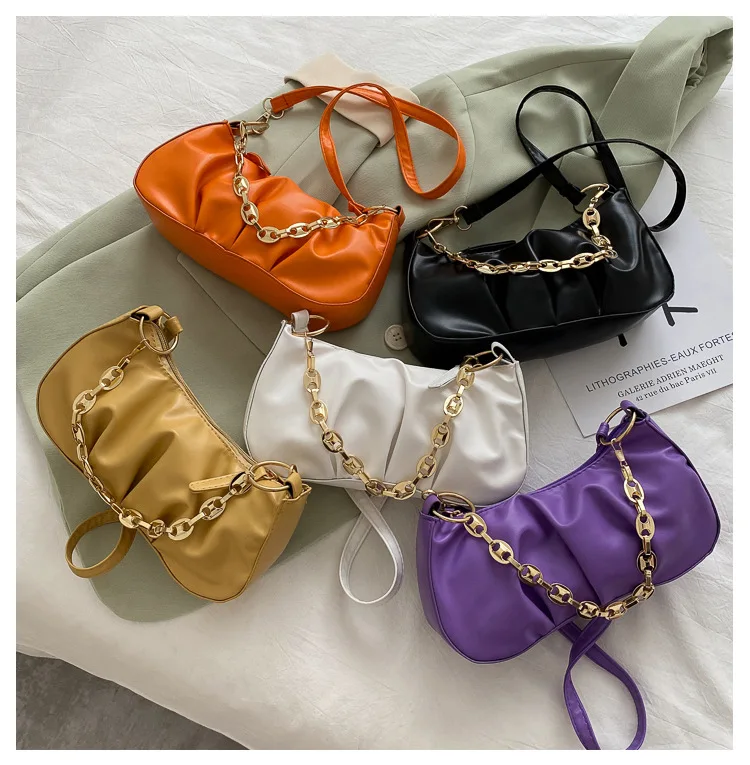 

FANLOSN Hotsales Leather Purses For Cheap Armpit Bag Bags Women Handbags Ladies, As the picture shown or you could customize the color you want