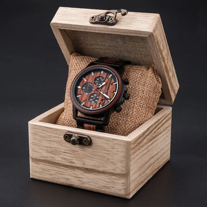 

Costomized blank wood watch relojes madera luxury crown watch reloj pulsera de madera hombre