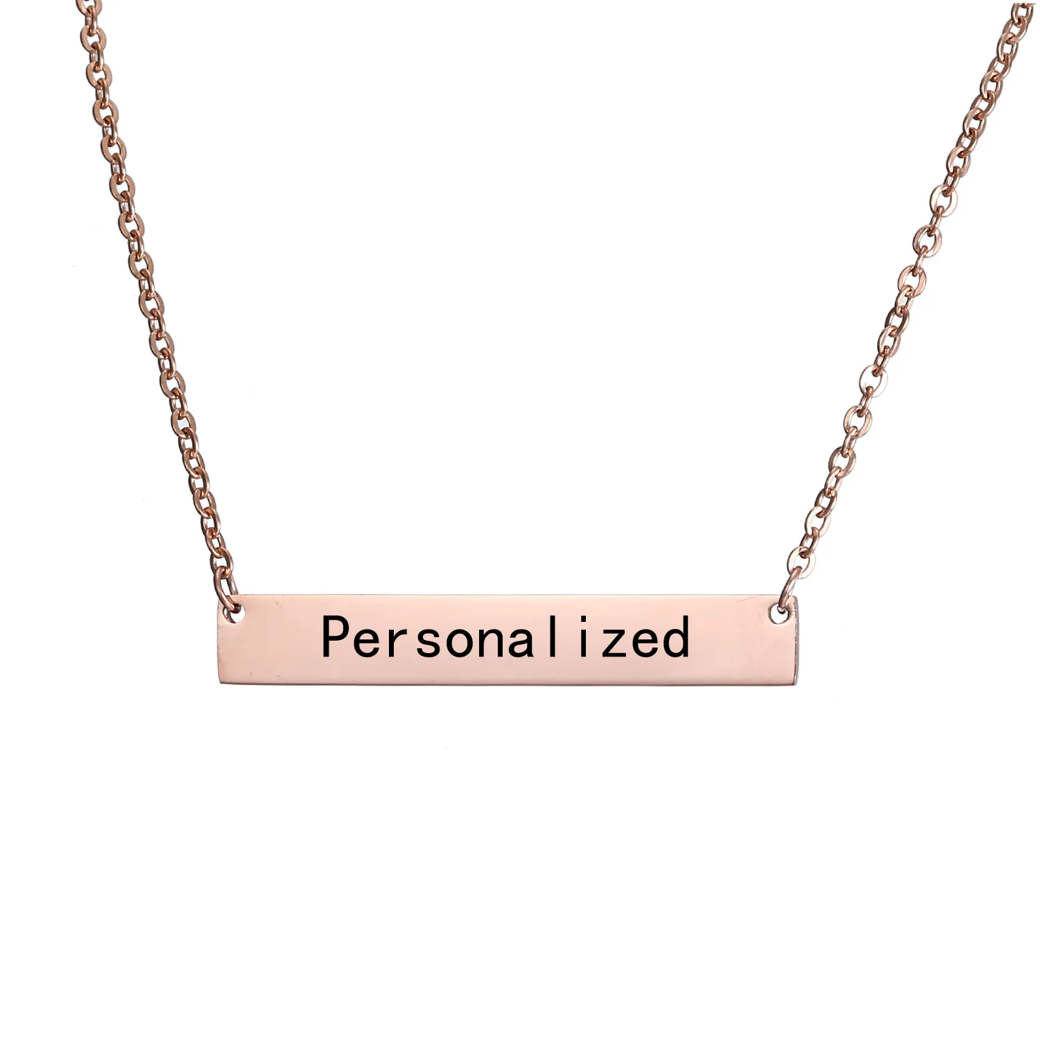 

HOVANCI personalized name necklace 18k gold plated Initial Jewelry Customized Stainless Steel Pendant Chain Necklace For Women