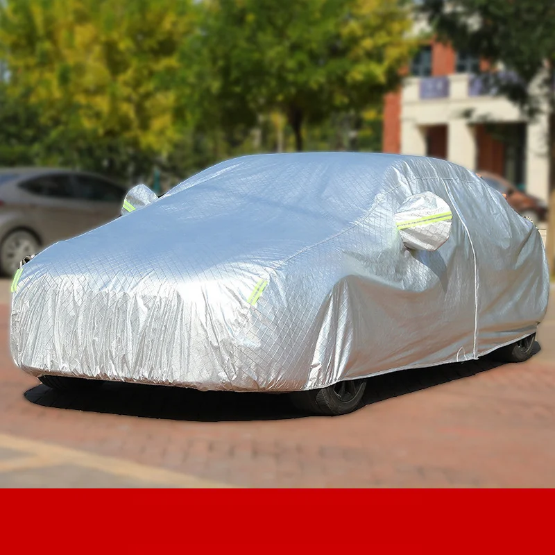 

Oxford Cloth Waterproof Protective Padded Car Sunshade Sunshade And Rainproof Aluminum Foil Cottonized Car Cover