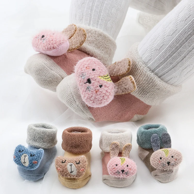 

Wholesale Newborn Toddler Animal Cartoon Combed Cotton Baby Floor Socks Shoes For Kids