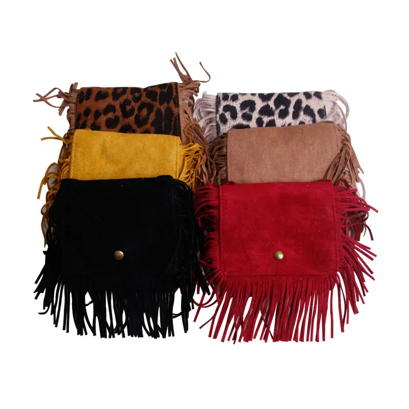 

2021 Fashion Bags Toddler Girl Handbag Cute Leopard Tassels Shoulder Purse Bags Crossbody Handbag Children Chain Wallet, Picture shows