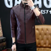 

New Premium Men's leather jacket fashion leather jacket for man Pu Leather biker jacket
