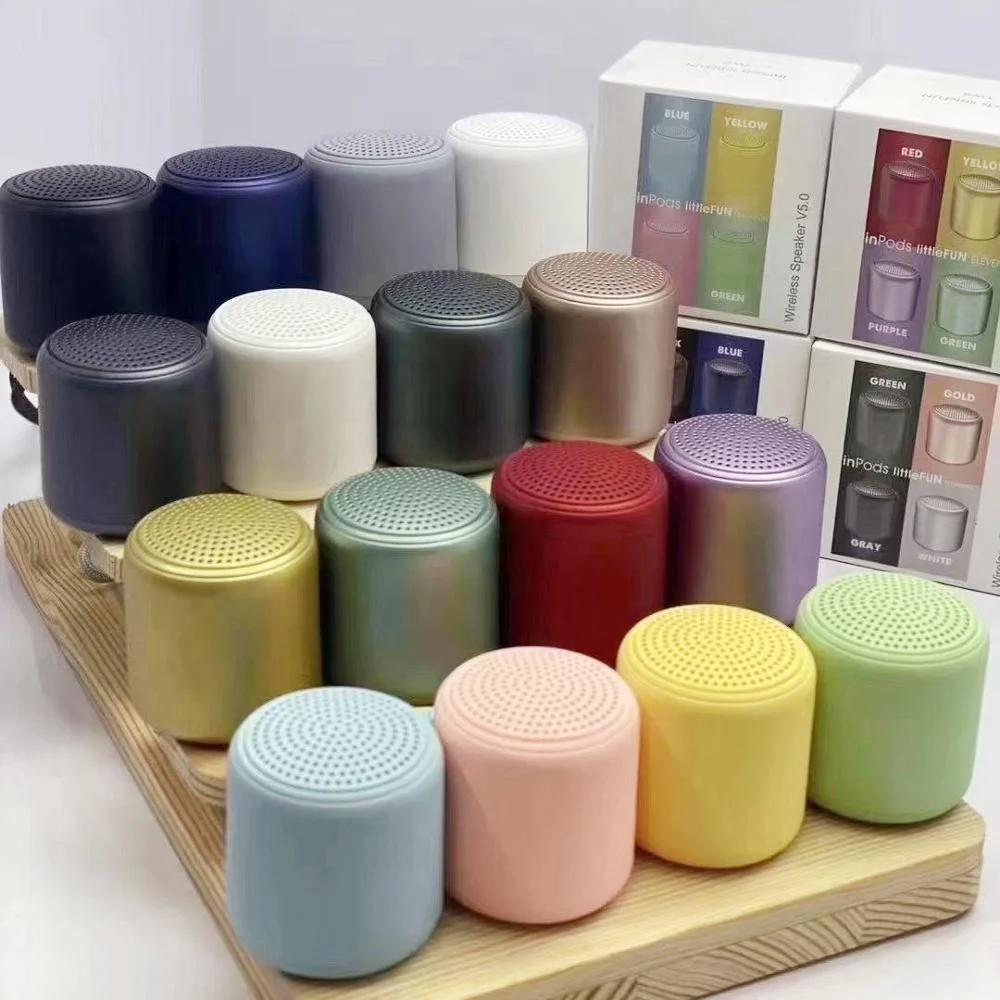 

New TWS Mini Macaron Blue tooth active BT 5.0 Loud bright Sound box Wireless metal Portable Speaker for mobile phones, 16 colors