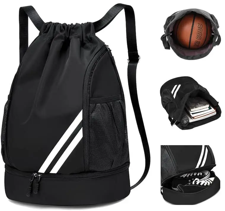 

Sports Gym Bag with Multiple Pockets-Drawstring Backpack for Sports and Daily Essentials