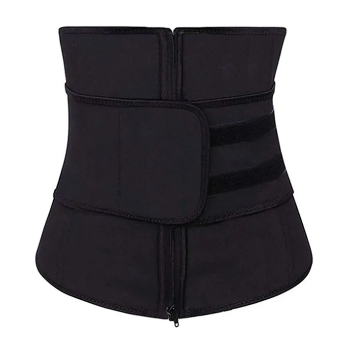 Custom Private Label Black Slim Corset Women Long Waist Trainer Extended Belt 7 Steel Zipper Body Shaper Waist Cincher Belt