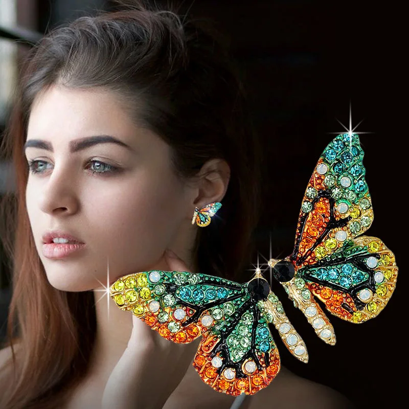 

Fashion Butterfly Crystal Accessories Jewellery Woman Earrings Zircon Animal Earring Jewelry for Women 2021, As pictures show