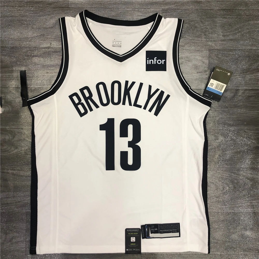 

2021 Hot Press White Bklyn Nets basketball jersey Durant #7 Irving #11 Harden #13 # 2 #12 Sports Uniform Singlet Custom Name, As picture