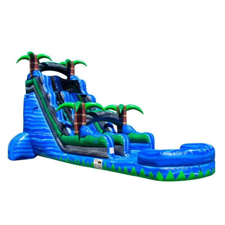 

Pvc Tarpuline Commercial Grade 18 ft 22ft 30ft Giant Inflatable water slide with pool, Yellow blue red pink ,etc or customized