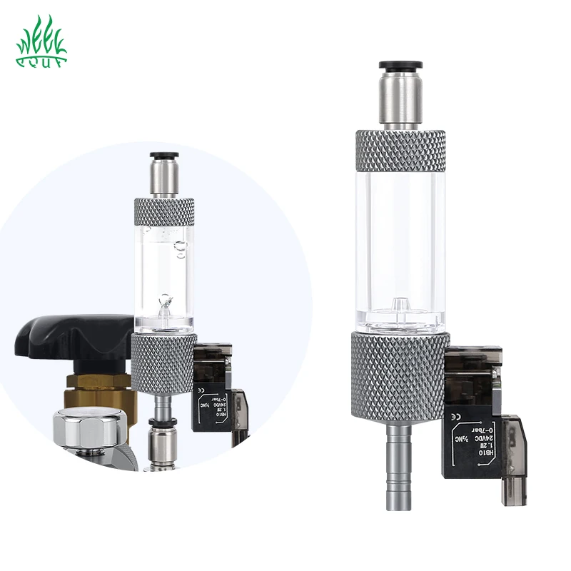 Aquarium Solenoid Valve CO2 Bubble Counter Reverse Aquarium Pressure-reducing Valve Co2 Regulator Mu Fan with Check Valve