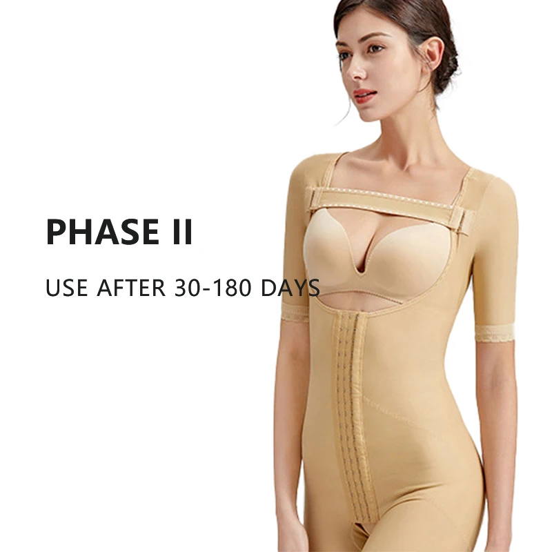 

Factory supply post liposuction compression garment plus size seamless shapewear body shaper, Nude, black