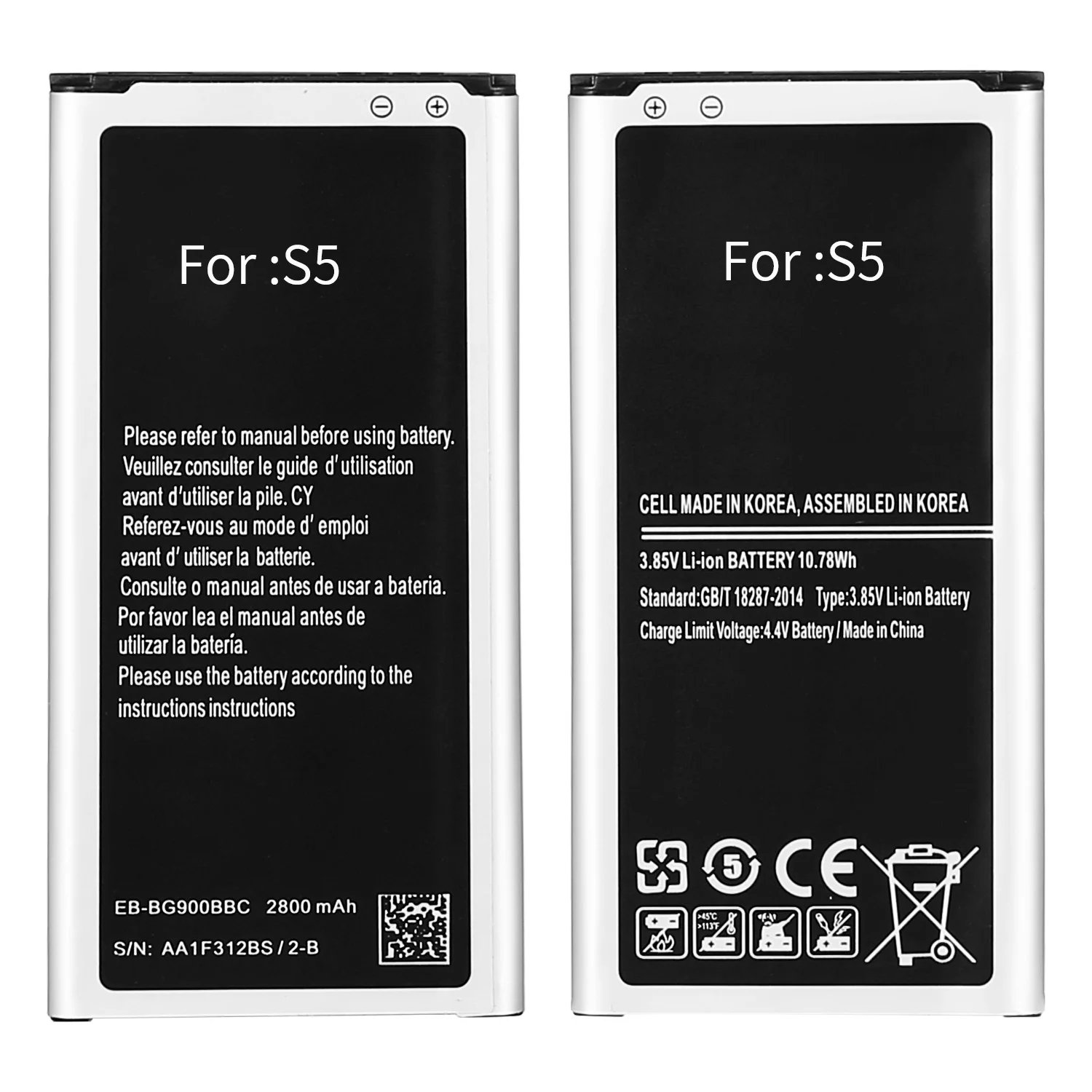 

good quality Replacement Battery 2800mAh For Samsung galaxy s5 Mobile Phone Batteries