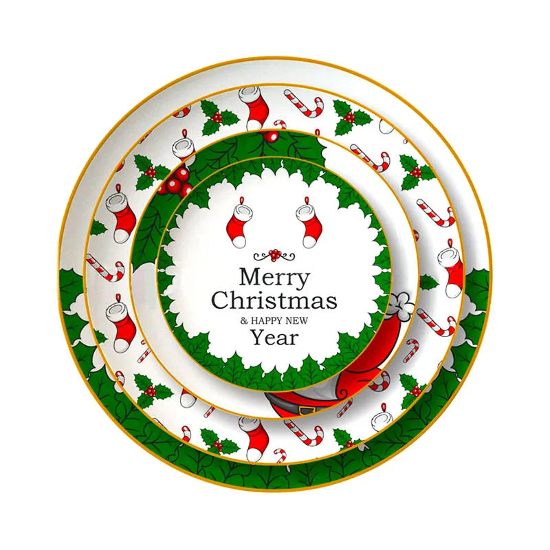 

Custom Christmas Ceramic Underglaze Food Salad Dish Plate