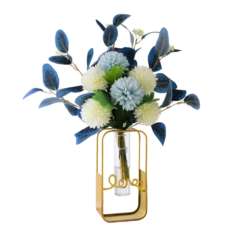 

Wholesale customized good quality garden glass metal flower vase home decor
