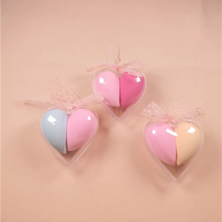 

Wholesale Custom Cosmetic Blender Beauty Sponge Pack Heart Shape Facial Makeup Sponge