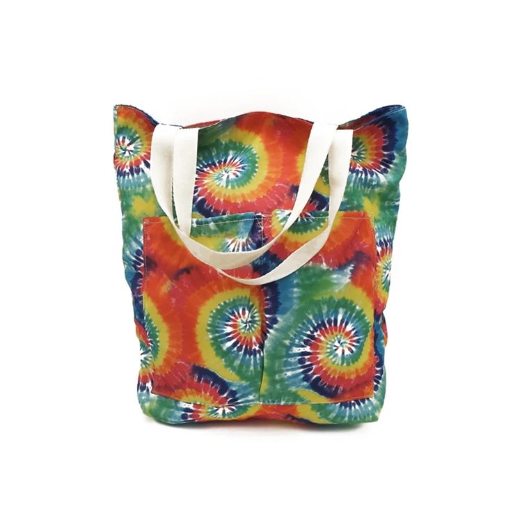 

Hot Sale Wholesale Fashion Tie-dye Canvas Handbag Custom Lady Shopping Bag, Customized color